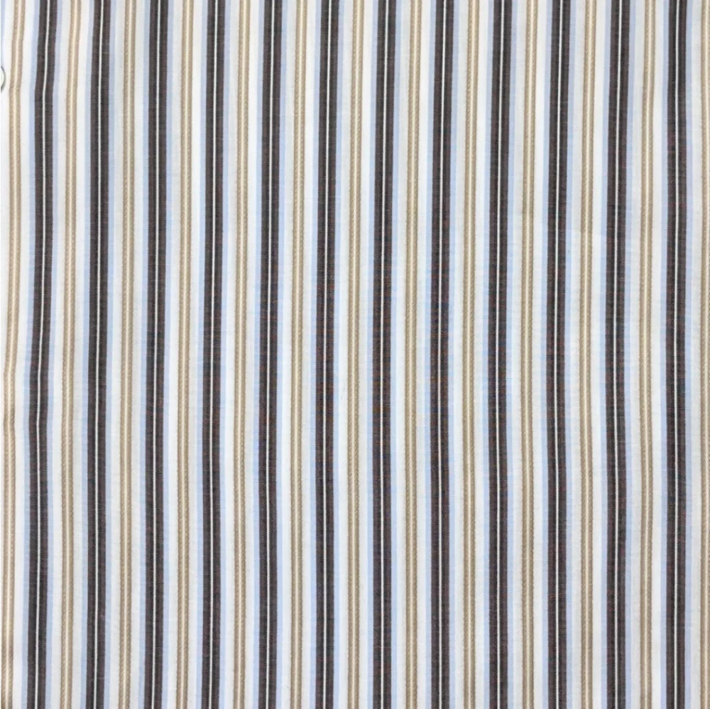 BANANA REPUBLIC Tan & Blue Striped Oxford Cotton Button Front Dress Shirt